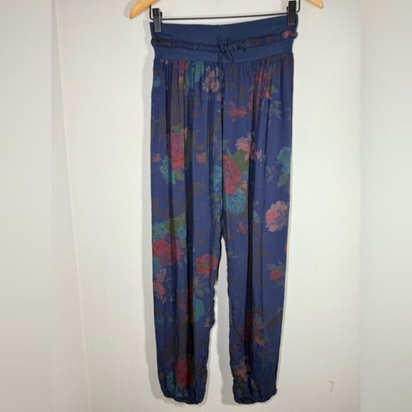 Made in Italy Cotton Floral Print Boho Pants - Picture 3 of 7